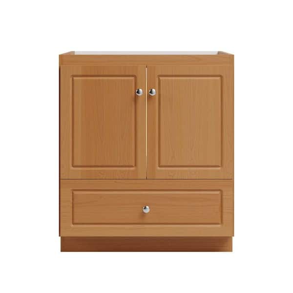 Ultraline 30 in. W x 21 in. D x 34.5 in. H Bath Vanity Cabinet without Top in Natural Alder