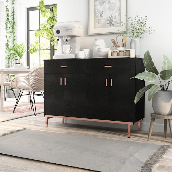 Lanai Black and Rose Gold Buffet with 2-Drawer