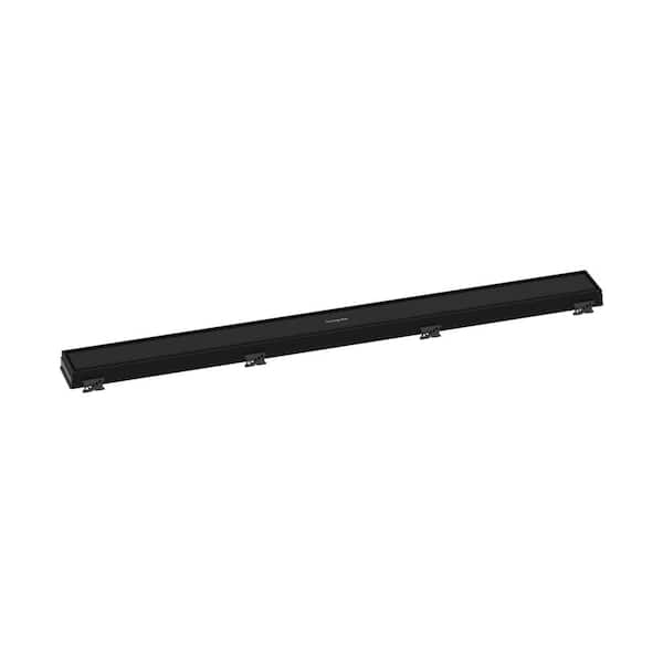 Hansgrohe RainDrain Match Stainless Steel Linear Tileable Shower Drain Trim for 31 1/2 in. Rough in Matte Black