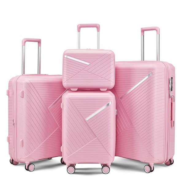 Nivencai 4-Piece Luggage Set (14/20/24/28), Expandable Lightweight Suitcase with 4 Double 360° Mute Spinner Wheels