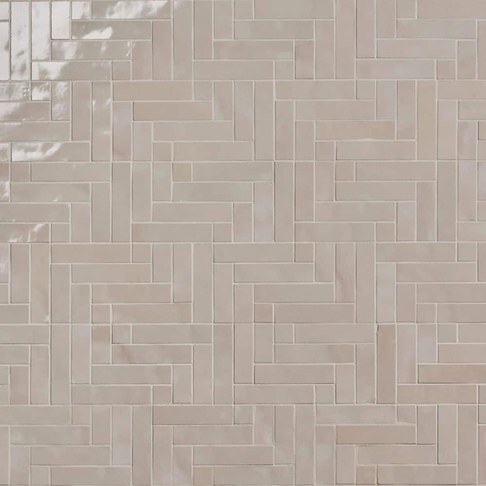Cavira Linen Beige 7.87 in. x 15.74 in. Glossy Ceramic Mosaic Wall Tile (0.86 Sq. Ft. / Sheet) price history on PriceWatchPro