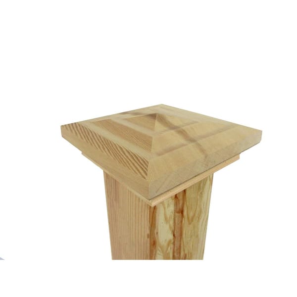 4 in. x 4 in. Step-In Pyramid Cedar Post Cap