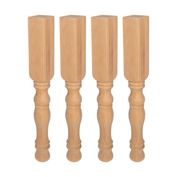American Pro Decor 34-1/2 in. x 4 in. Unfinished North American Solid Cherry Kitchen Island Leg (Pack of 4)