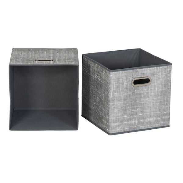 HOUSEHOLD ESSENTIALS 11 in. H x 11 in. W x 11 in. D Light Gray Cube Storage  Bin 834-1 - The Home Depot