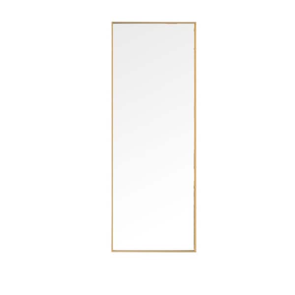 Unbranded 24 in. W x 65 in. H Modern Rectangle Wall-Mounted Alloy Framed Full Length Mirror in Golden