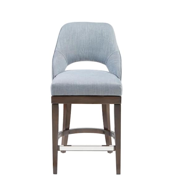 Madison Park Marshall 26 in. Blue Wood Counter Stool