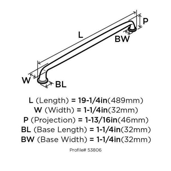 Satin Nickel 18-Inch Appliance Pull with Mounting Hardware