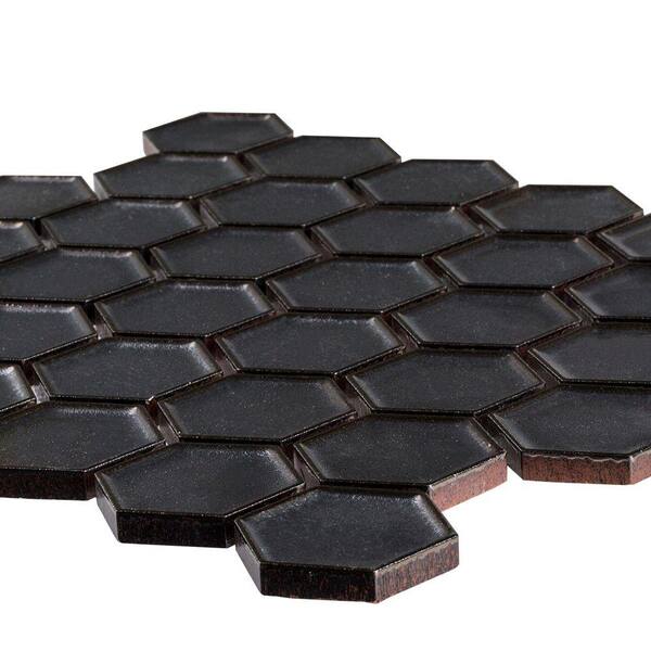 Jeffrey Court - Moonrock Brown 9.875 in. x 11.5 in. Hexagon Matte Porcelain Mosaic Tile (0.788 sq. ft./each)