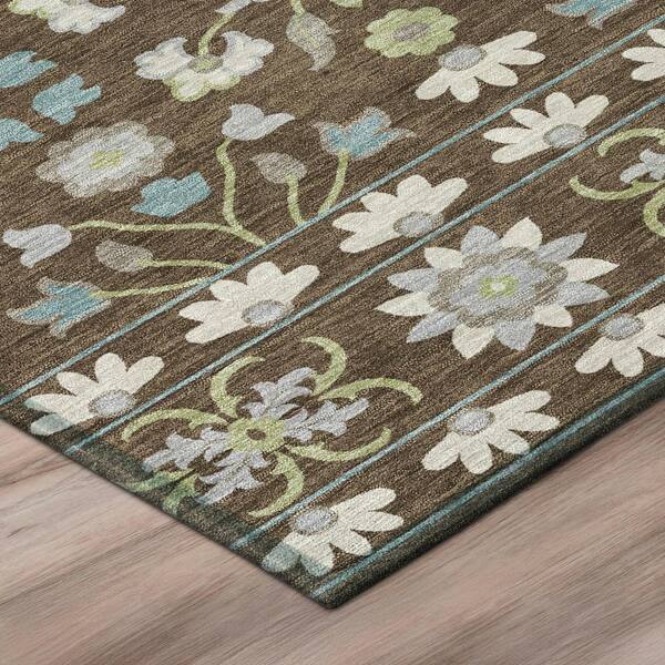 Chantille Machine Washable Indoor/Outdoor Abstract ACN3048 Chocolate 3 ft. x 4 ft. Area Rug