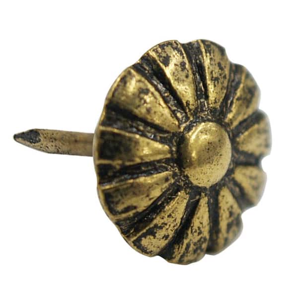 Hillman Antique Brass Daisy Oxford Upholstery Nails (25-Pack)