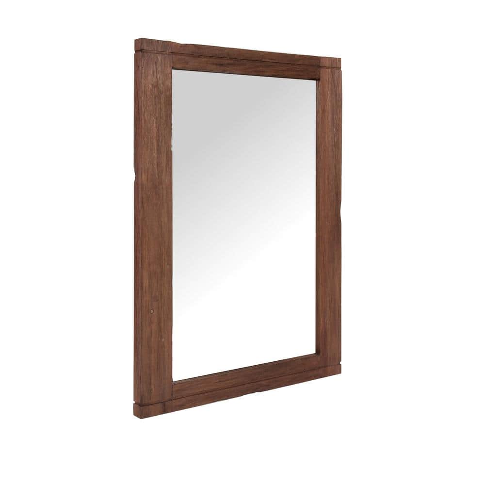 Kai & Kayden Reclaimed Brown Wood 34"x24" Traditional Mirror