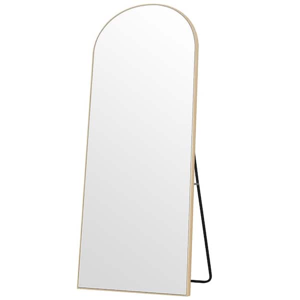 PexFix 63 in. x 21 in. Modern Arched Shape Framed Gold Full Length Floor Mirror Bathroom Mirror Standing Mirror