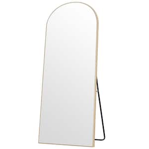 64 in. x 21 in. Modern Arched Shape Gold Framed Gold Full Length Floor Mirror Standing Mirror