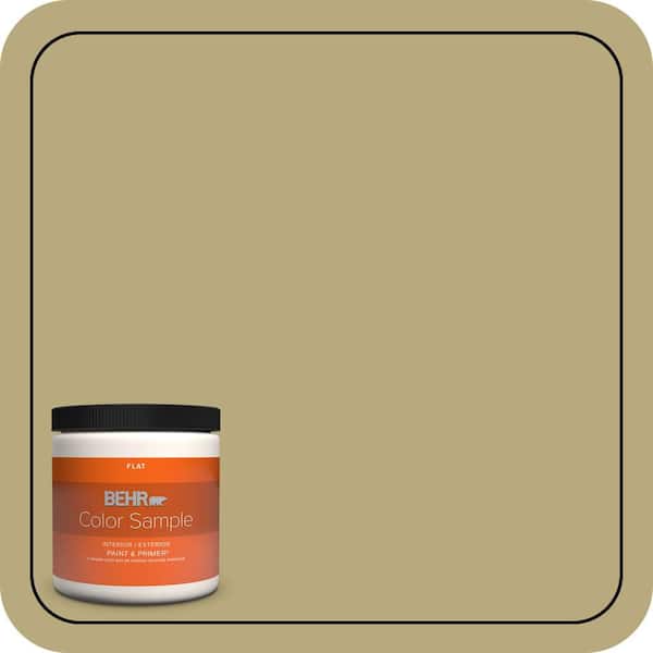 BEHR PREMIUM PLUS 8 oz. #M330-5 Fresh Brew Flat Interior/Exterior Paint ...