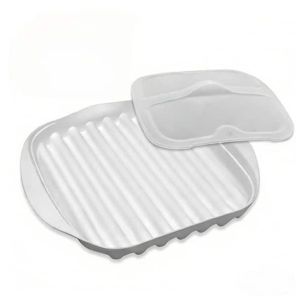 Microwave Bacon Tray with Lid for Healthier Crispy Bacon, Microwave Oven, Tacos, Sausages, Hot Dogs (1-Pack)
