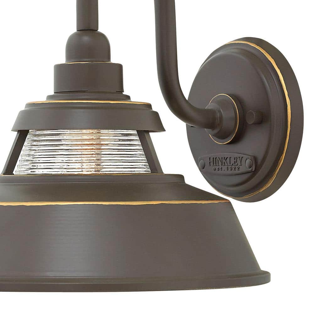 Oil Rubbed Bronze Outdoor Wall Lantern with Ribbed Glass