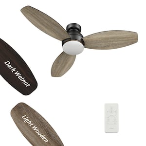Bretton II 48 in. Integrated LED Indoor/Outdoor Black Smart Ceiling Fan with Light&Remote, Works with Alexa/Google Home