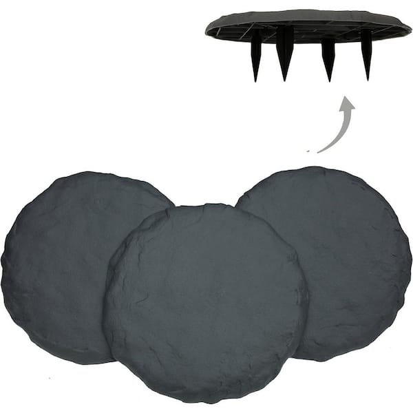 15.5 in. x 15.5 in. x 1 in. Resin Stepping Stones with Ground Stakes