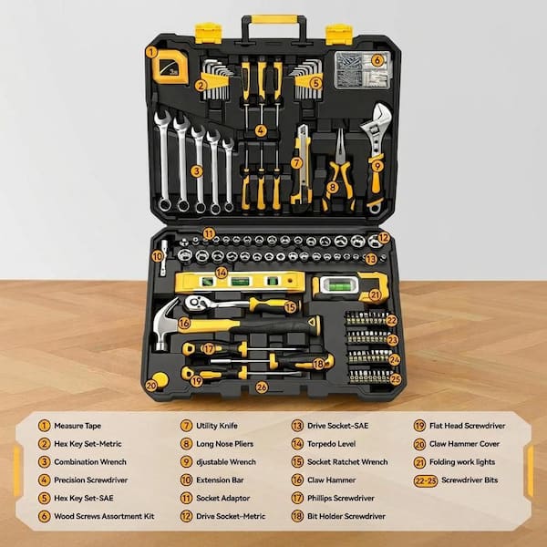 Oyezvary 219-Piece Tool Set Kit for Home Car Motorcycle Automotive