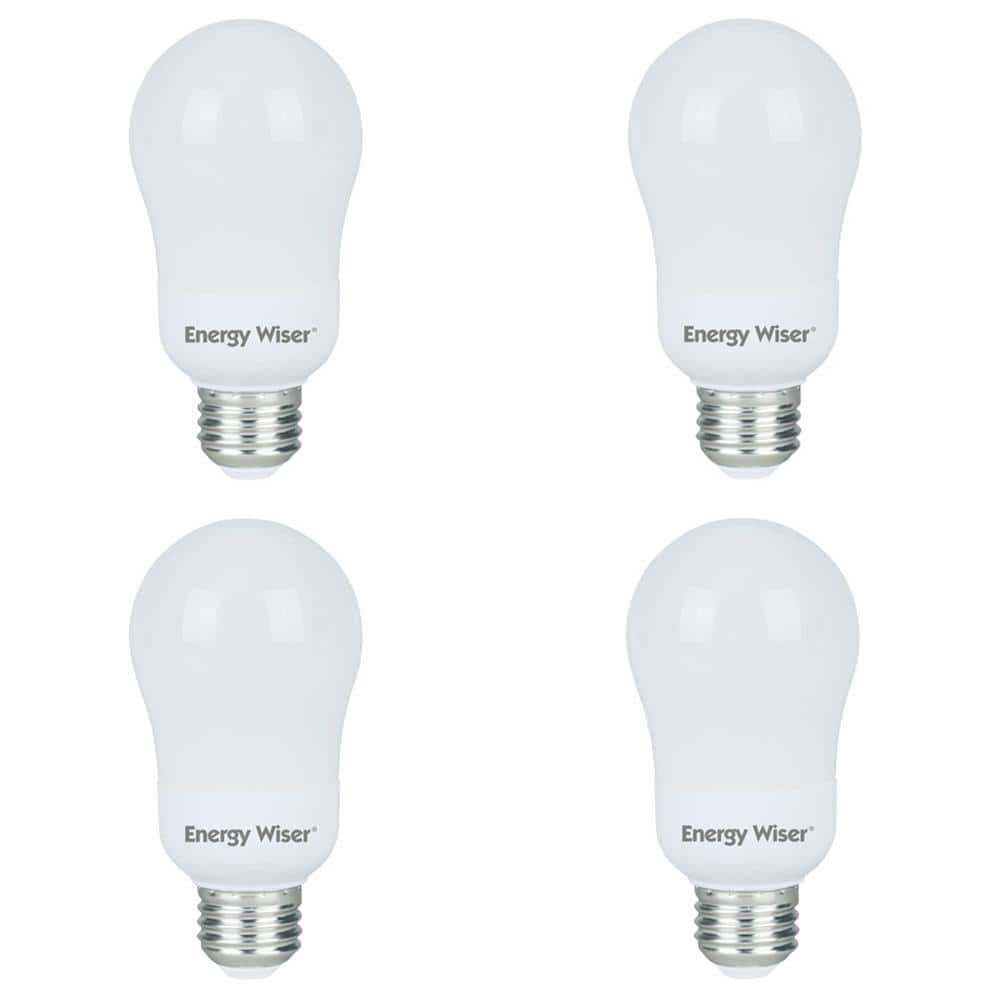60-Watt Equivalent Warm White Light A19 Non-Dimmable UL Energy Wiser CFL Li