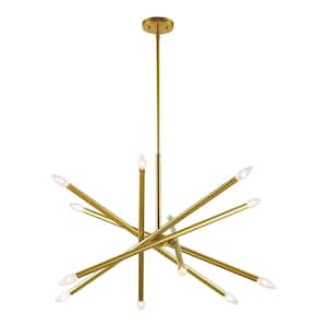 12-Light Gold Sputnik Pendant Light Fixture