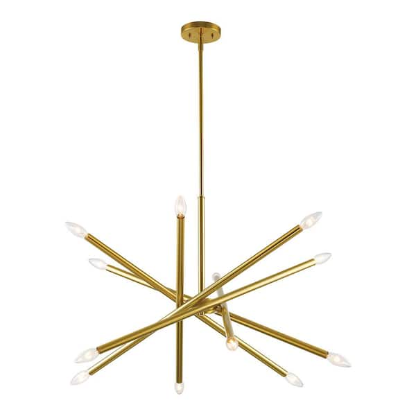 12-Light Gold Sputnik Pendant Light Fixture