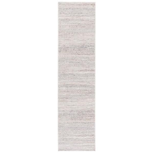 Martha Stewart Sabrina 3 ft. x 10 ft. Ivory/Beige Ornate High-Low Runner Rug