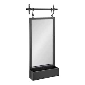 Medium Rectangle Black Modern Mirror (39.37 in. H x 18.11 in. W)