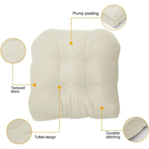 Outdoor Chair Cushions, Waterproof Tufted Overstuffed U-Shaped Memory Foam  Seat Cushions, Throw Pillow B09T8ZB7PP - The Home Depot