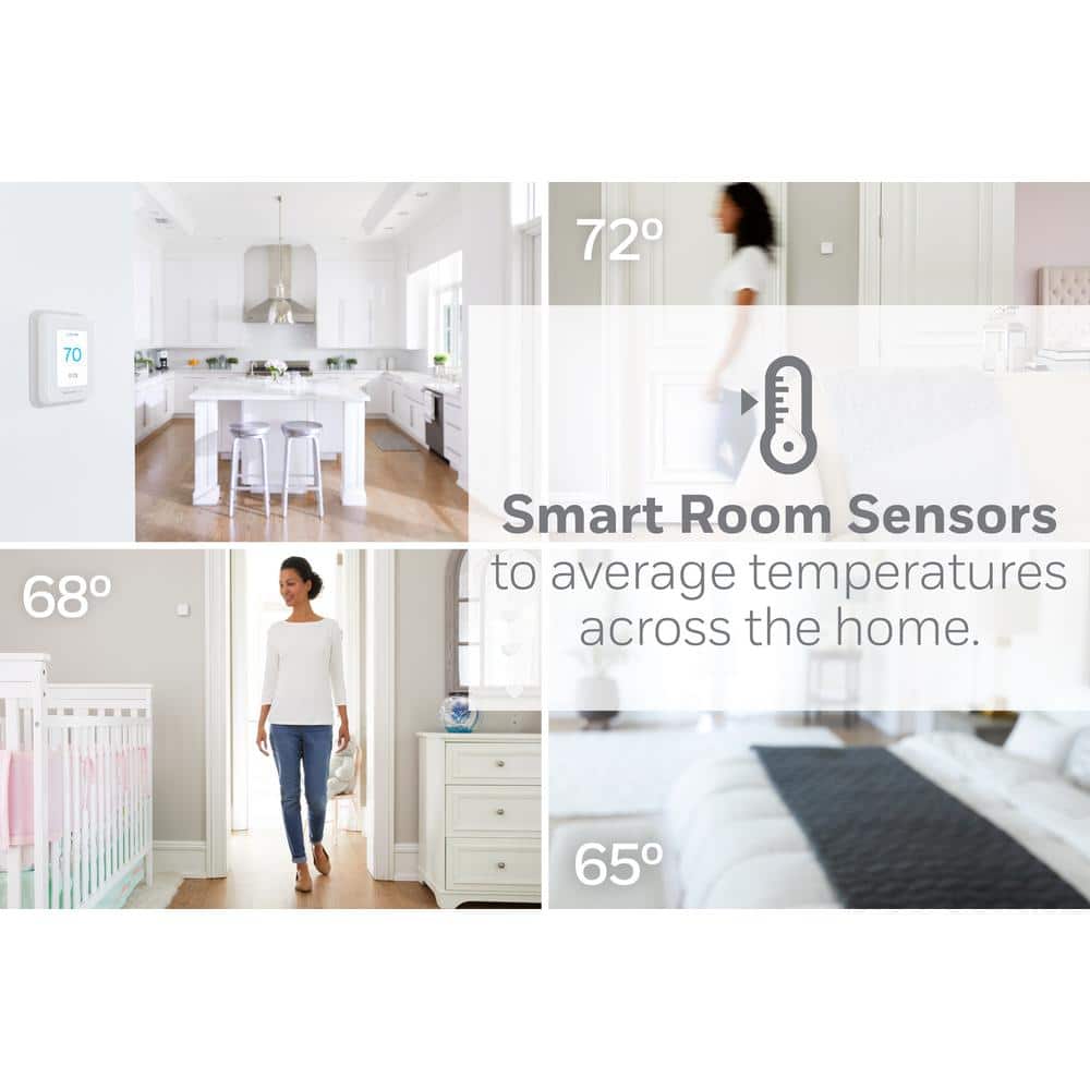 White Wi-Fi Smart Thermostat with Touchscreen Display