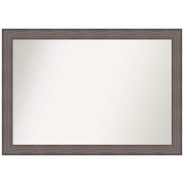 Amanti Art Medium Rectangle Distressed Brown Modern Mirror (35.25 in. H x 50.25 in. W)