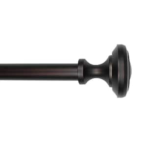 36 in. - 72 in. Adjustable Single Curtain Rod 1 in. Dia. in Oil Rubbed Bronze with Knob finials