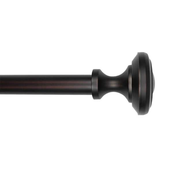 Lumi 36 in. - 72 in. Adjustable Single Curtain Rod 1 in. Dia. in Oil Rubbed Bronze with Knob finials
