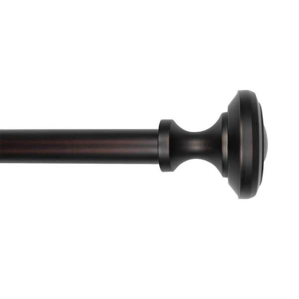 Lumi 72 in. - 144 in. Adjustable Single Curtain Rod 1 in. Dia. in Oil Rubbed Bronze with Knob finials