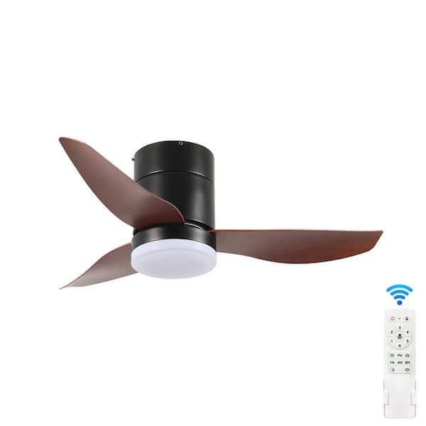 36 in. Brown Indoor Ceiling Fan with Light Remote Control, Quiet DC Motor 3 ABS Blade Ceiling Fans 6 Speed Levels