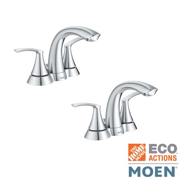 MOEN Darcy 4 in. Centerset 2-Handle Bathroom Faucet in Chrome (2-Pack)