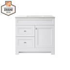 Sedgewood 36-1/2 in. Configurable Bath Vanity in White with Solid Surface Top in Arctic with White Sink