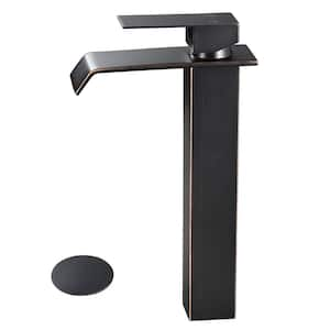 Single Handle Vessel Sink Faucet with Pop-Up Drain in Oil Rubbed Bronze