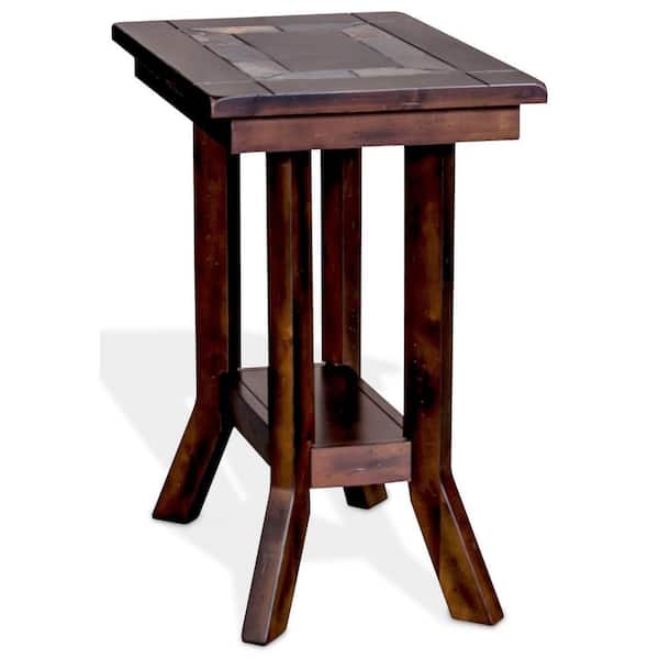 Benjara 24.5 in. Brown Rectangle Wood End Table with Shelf