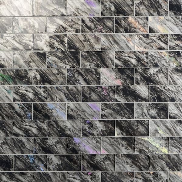 Ivy Hill Tile Wonder Glass Black 4.37 in. x 8.74 in. Polished Glass Wall Tile (5.3 sq. ft./Case)