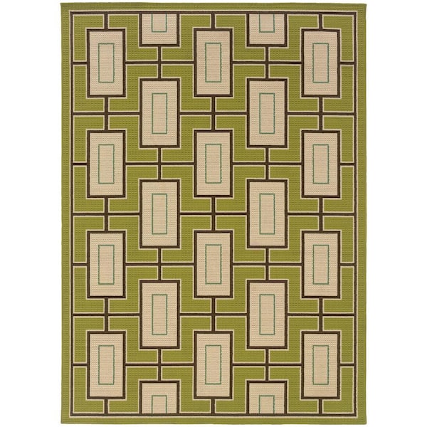 Madeira Green 7 ft. 10 in. x 10 ft. 10 in. Indoor/Outdoor Area Rug