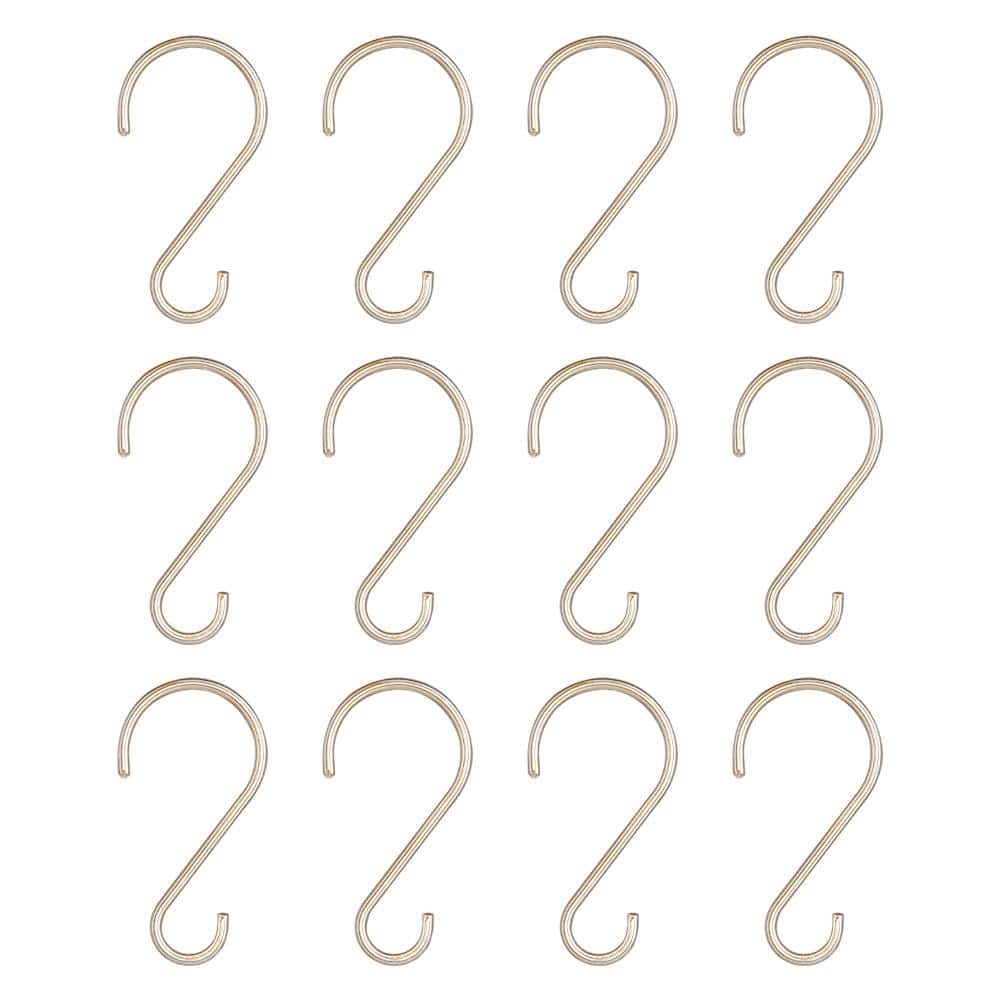 Rustproof Brushed Nickel Zinc Shower Curtain Hooks, Set of 12