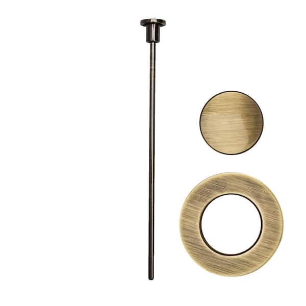 PF WaterWorks Pop-Up Drain Trim Kit Only for Easy Pop-Up Clog Free Flex Pop-Up Sink Strain Drain in Antique Brass