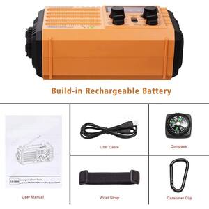 Radio Portable AM/FM/OC Acunny - Fonctionne Sur 2 Piles AA, écran LCD, Alarme Météo, Pour Randonnée, Camping, Survie