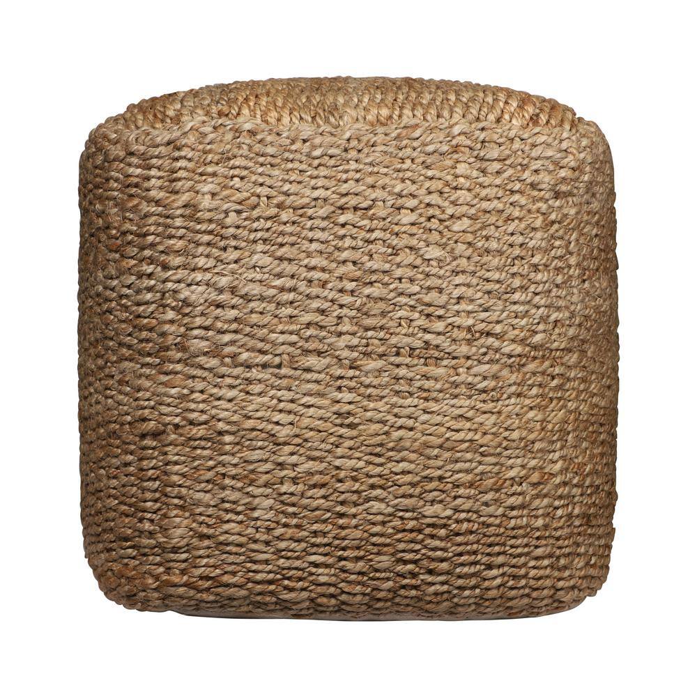 Farmhouse Solid Natural Indoor Hand Made Jute Pouf