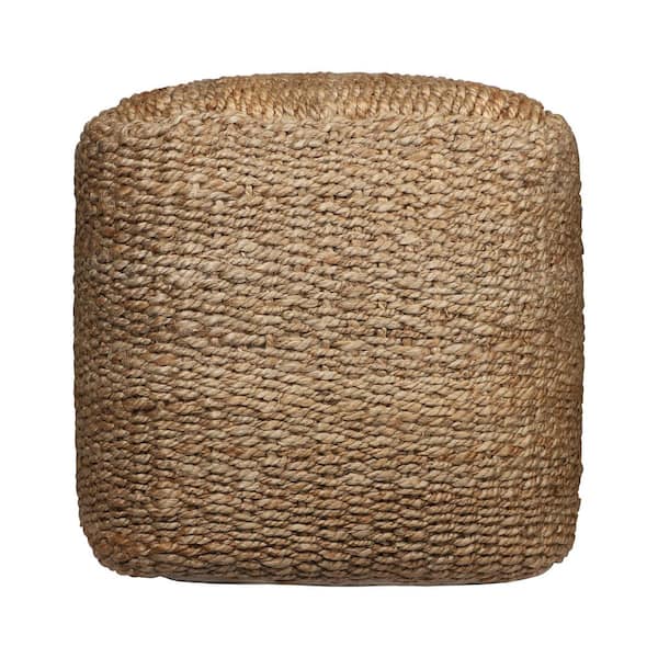 Unbranded Farmhouse Solid Natural Indoor Hand Made Jute Pouf