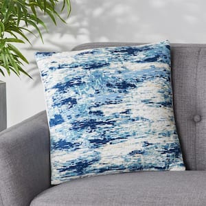 Beale Blue and Multicolor Print Polyester 18 in. x 18 in. Throw Pillow
