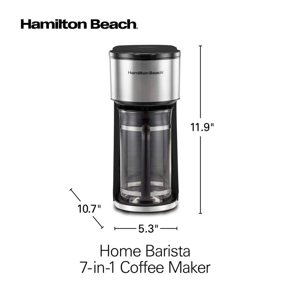 Hamilton Beach 7-in-1 Black and Stainless Steel Coffee Maker