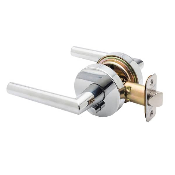 Modern Satin Stainless Pushbutton Privacy Bed/Bath Door Handle