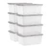 17 qt. Snap Top Plastic Storage Box in Clear with Gray Lid 500218 - The  Home Depot